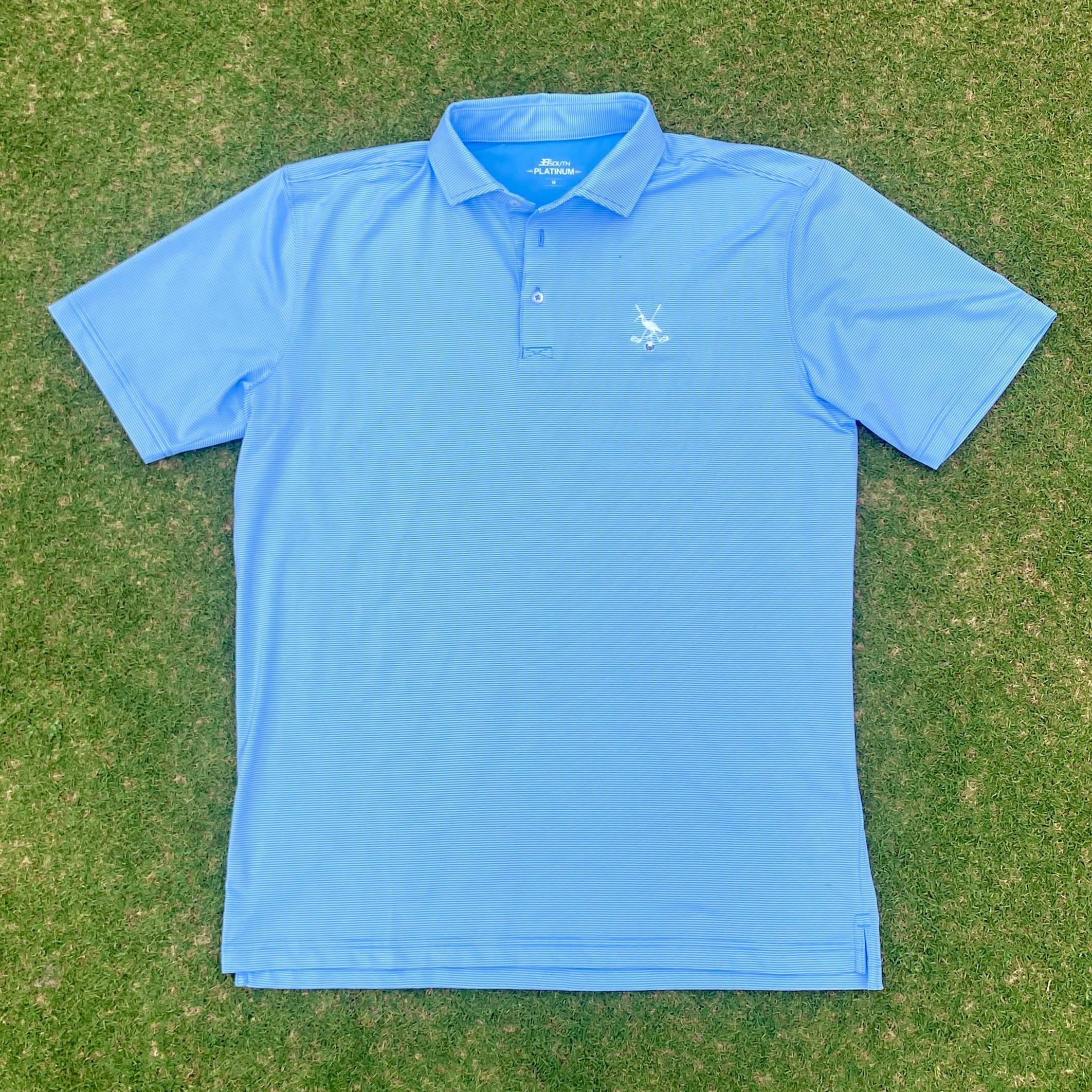 Pin Chicken stripped collared shirt- Light blue