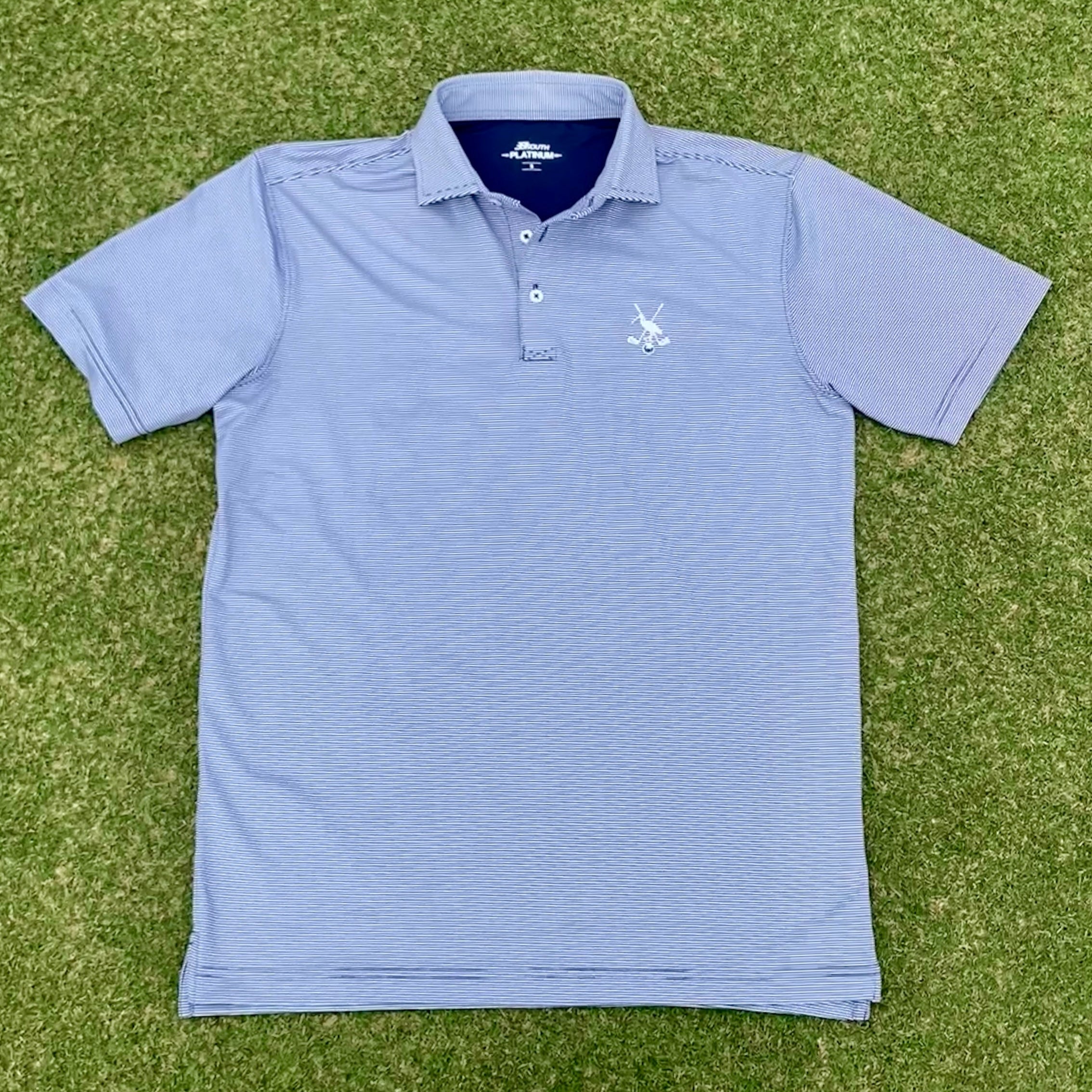 Pin Chicken stripped collared shirt- grey